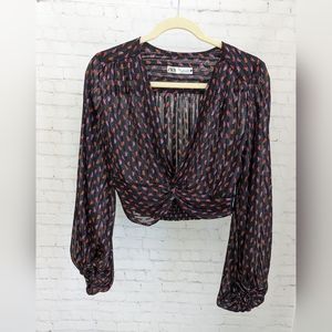 Zara cropped flower top